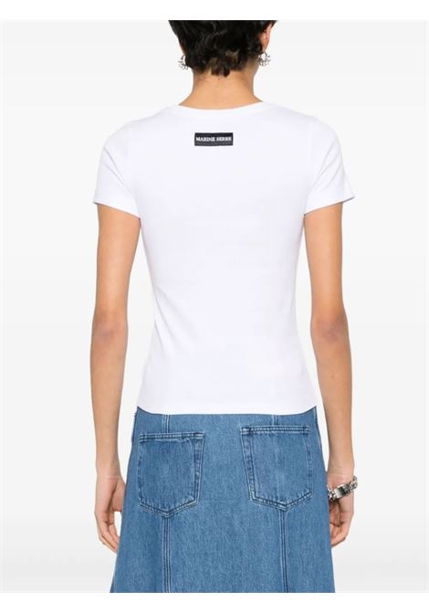 t-shirt baby fit moon logo jersey donna bianca MARINE SERRE | WTT012ACJER0008WH10